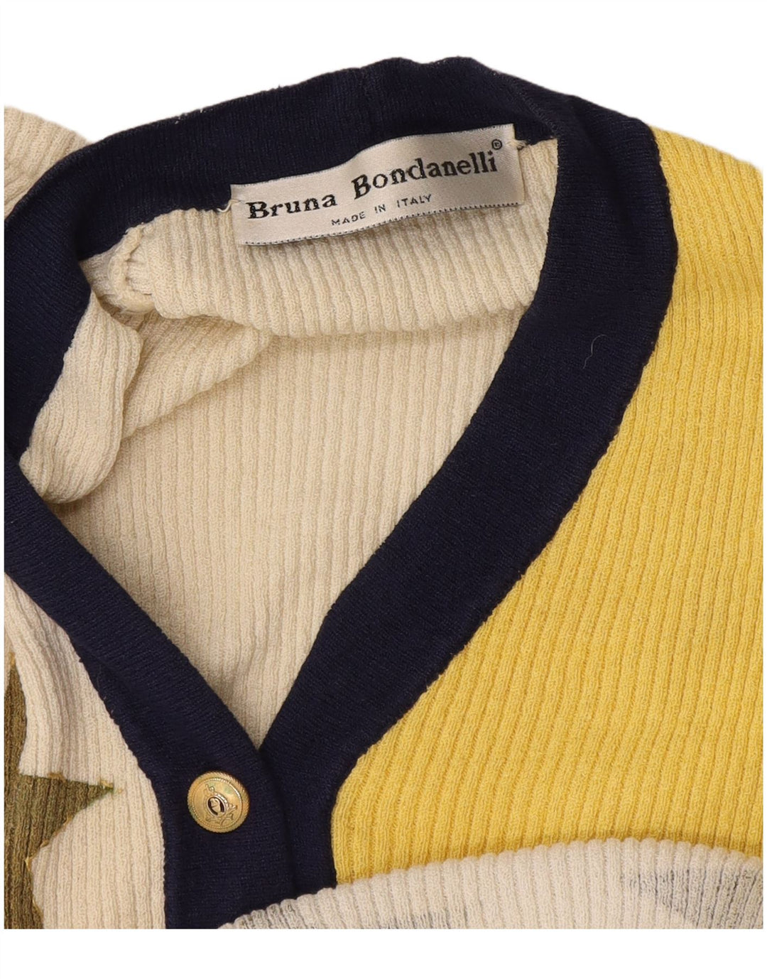 Vintage mujer gráfico cardigan suéter Reino Unido 12 medio multicolor