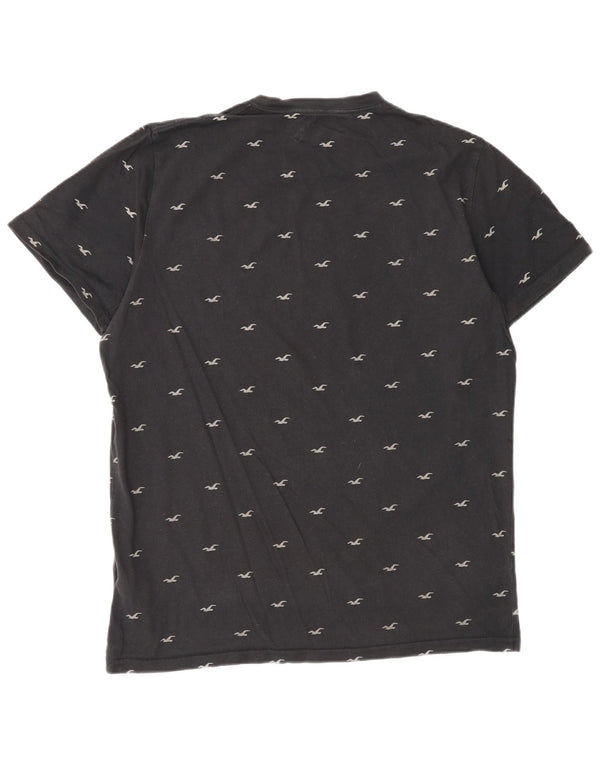Hollister - Camiseta gráfica para hombre, talla grande, algodón negro