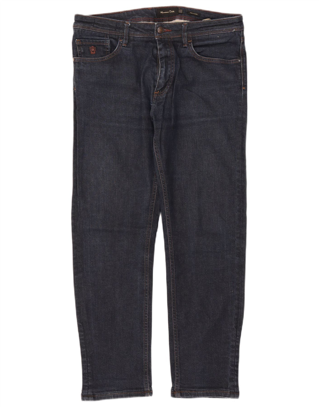 Massimo Dutti Jeans Slim Hombre EU 42 Large W32 L28 Azul Marino Algodón