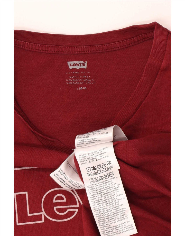 Levi's Camiseta gráfica para hombre Top grande de algodón rojo