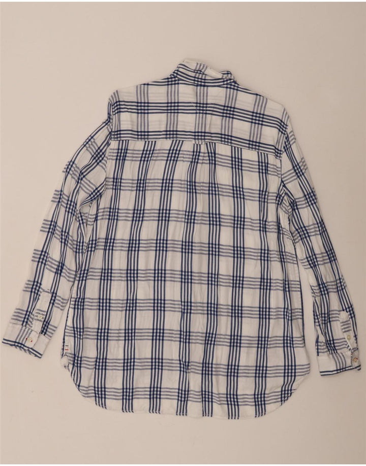 Tommy Hilfiger Camisa extragrande para mujer UK 18 XL Viscosa a cuadros blancos