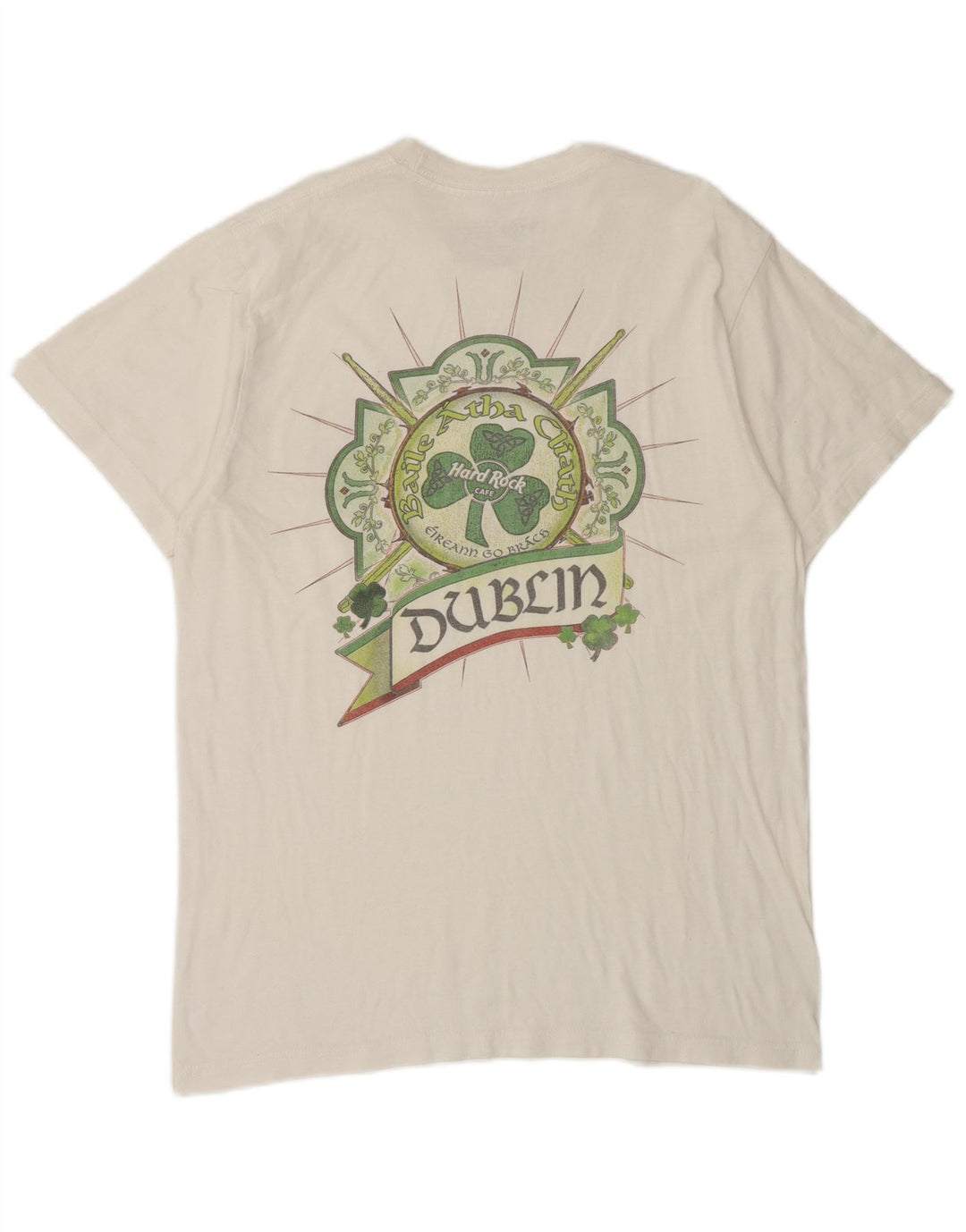 Hard Rock Cafe - Camiseta con gráfico de Dublín para hombre, algodón blanco mediano
