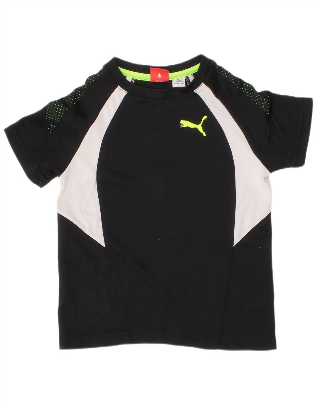 Puma Camiseta para niño Top 4-5 años Negro Colorblock Poliéster