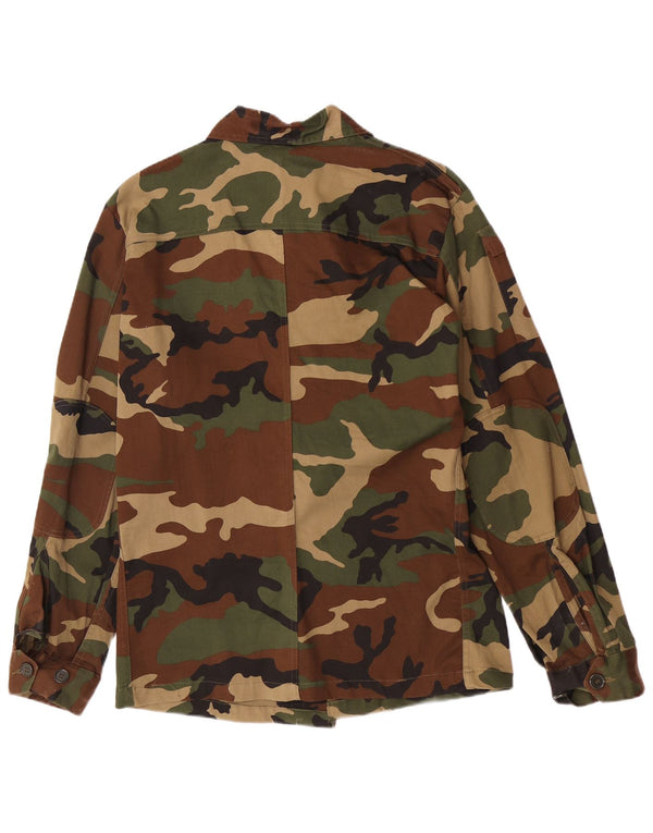Vintage hombres chaqueta militar UE 50 grande caqui camuflaje algodón ejército