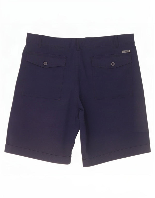 Vintage Hombres Chino Shorts IT 50 Grande W34 Algodón Azul Marino