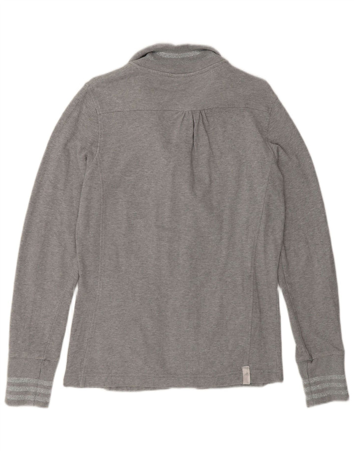 Adidas Mujer Chándal Top Chaqueta Reino Unido 16 Grande Gris Algodón