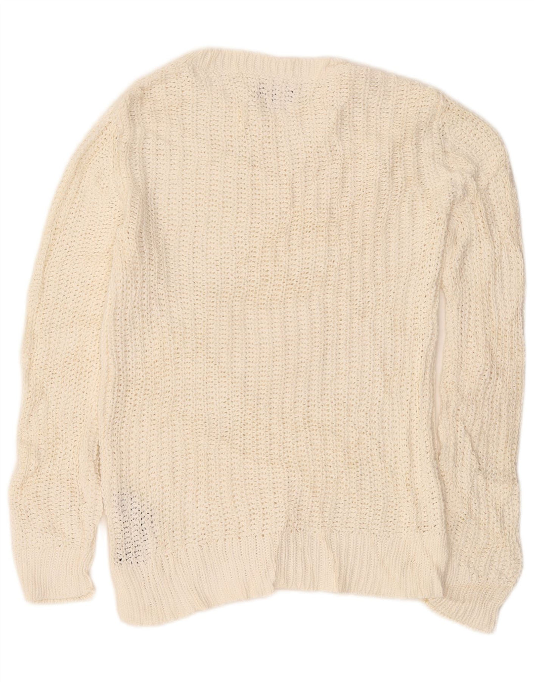 Nautica Suéter tipo jersey para mujer con cuello barco UK 14 Medium Off White Cotton