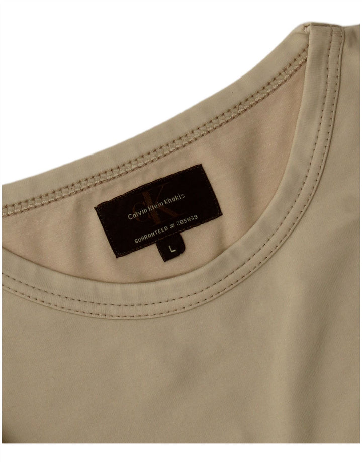 CALVIN KLEIN Camiseta caqui para hombre Top grande caqui