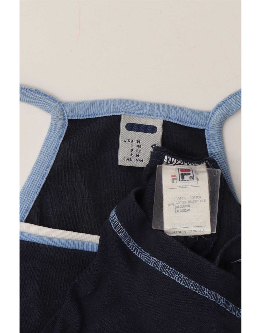 Fila Cami Top para mujer UK 12 Medium Azul marino Algodón