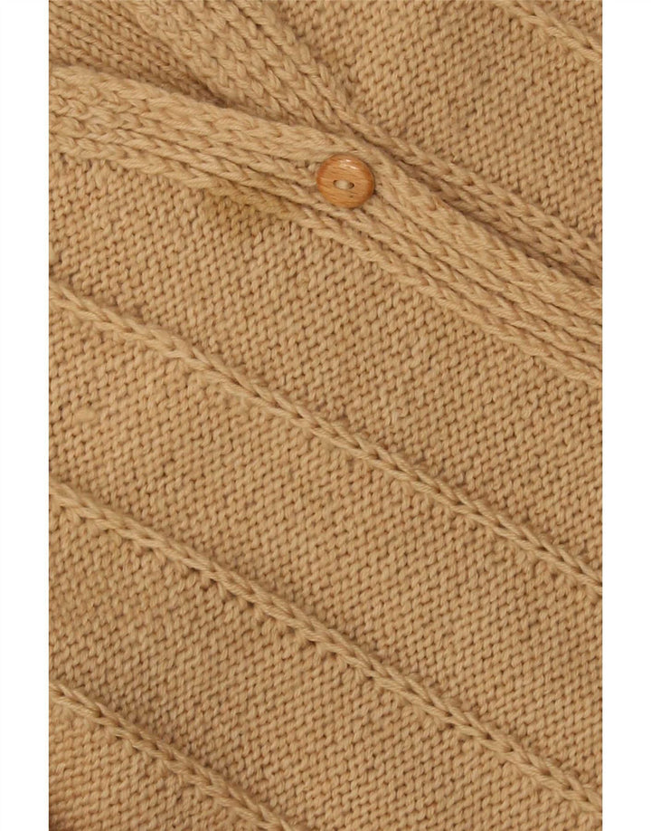 Vintage mujer Cardigan suéter Reino Unido 14 grande beige