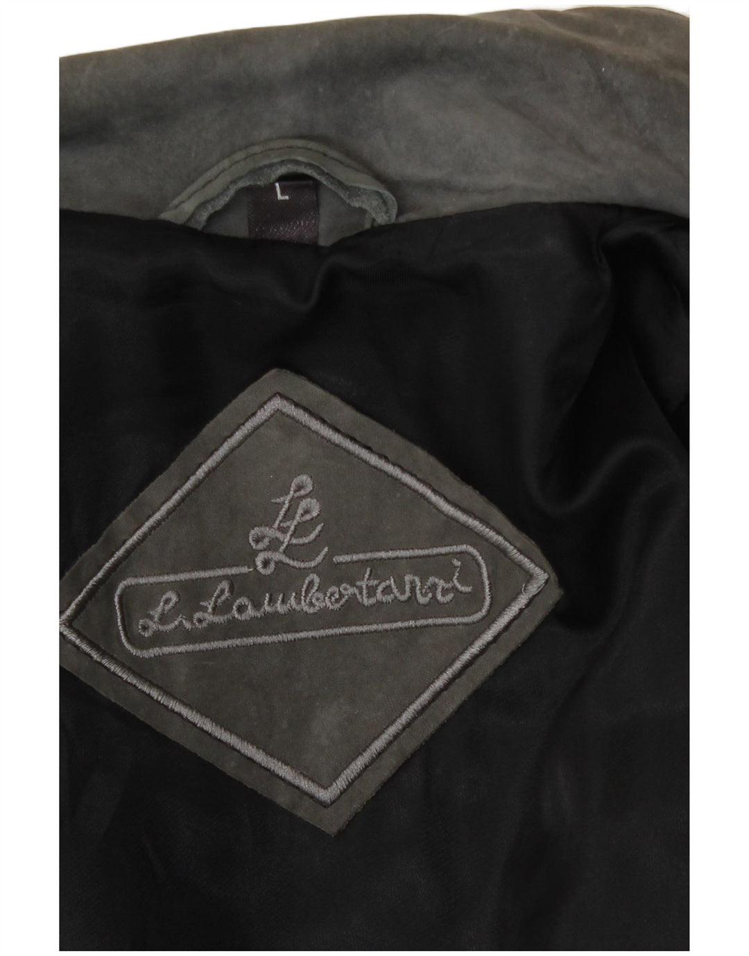 L.Lambertazzi Chaqueta de cuero para hombre UK 40 Cuero gris grande