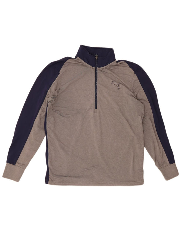 Top de chándal con cuello y cremallera para hombre, talla mediana