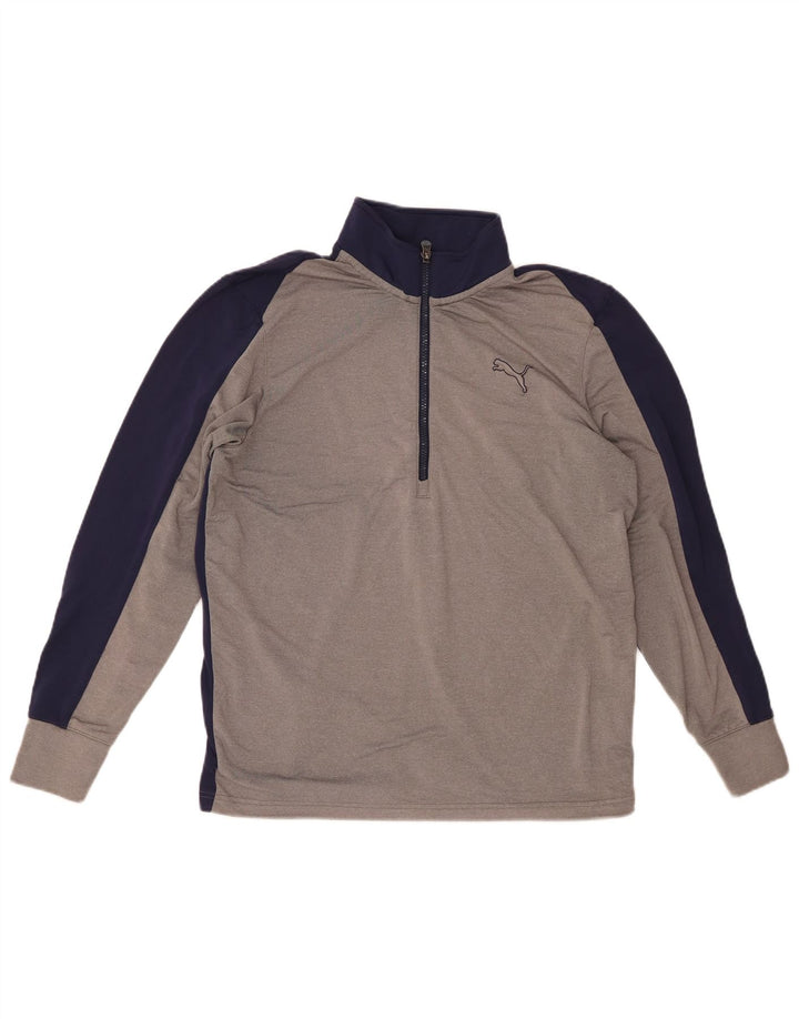 Top de chándal con cuello y cremallera para hombre, talla mediana