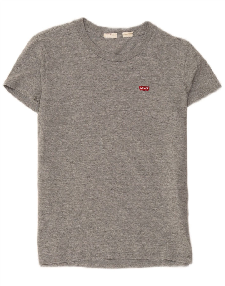 Levi's Camiseta para mujer Top UK 12 Algodón moteado gris medio