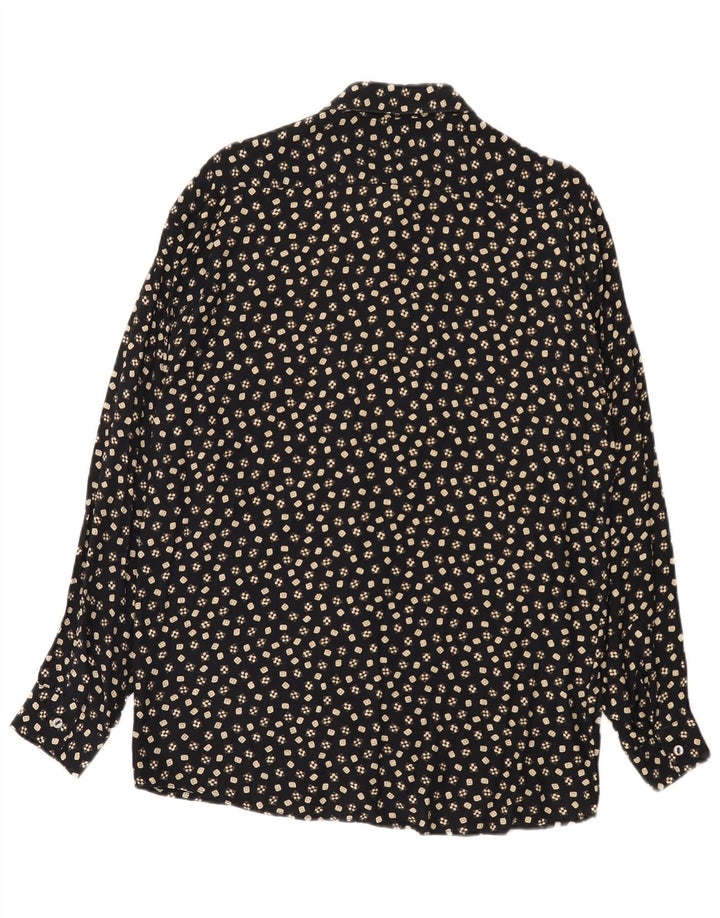 Camisa Tipo' S Hombre Mediana Viscosa Floral Negra
