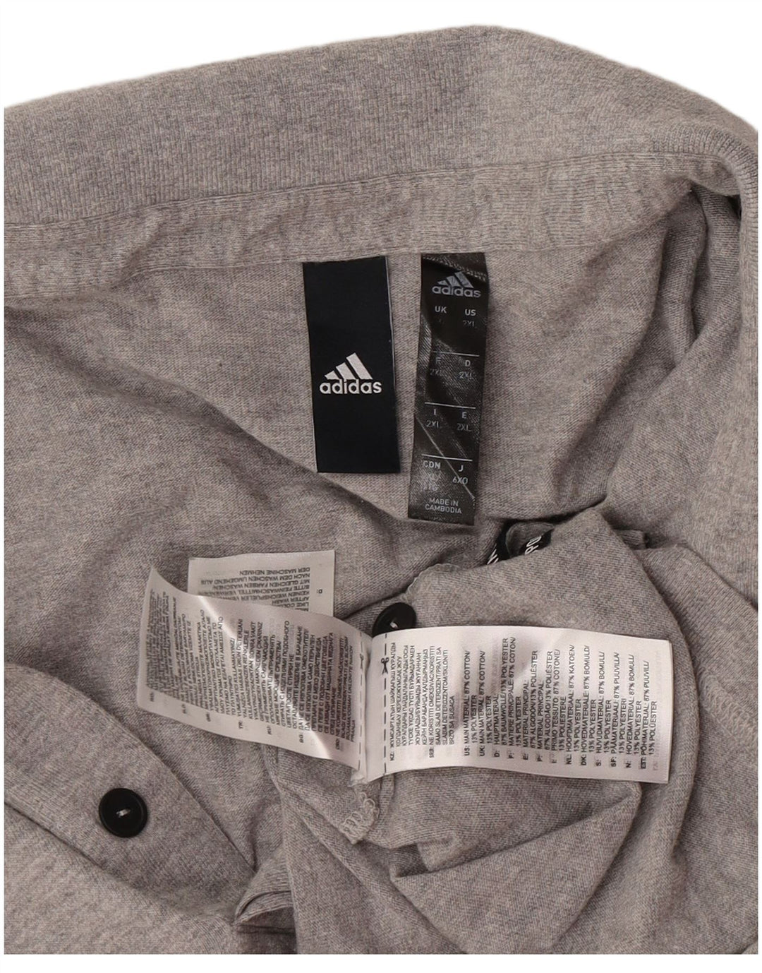 Polo Adidas Hombre 2XL Algodón Gris