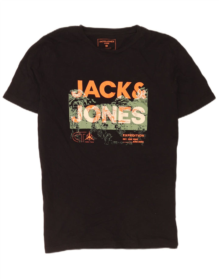 Jack & Jones - Camiseta gráfica para hombre, talla mediana, algodón negro