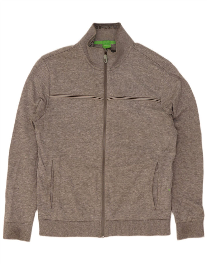 Hugo Boss Hombre Chándal Top Chaqueta Pequeña Algodón A Rayas Gris