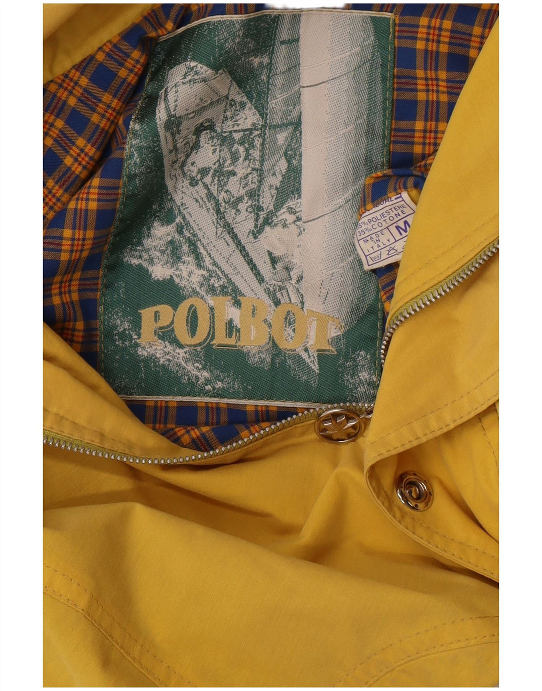 Polbot Chaqueta impermeable con capucha para hombre UK 38 Poliéster amarillo medio