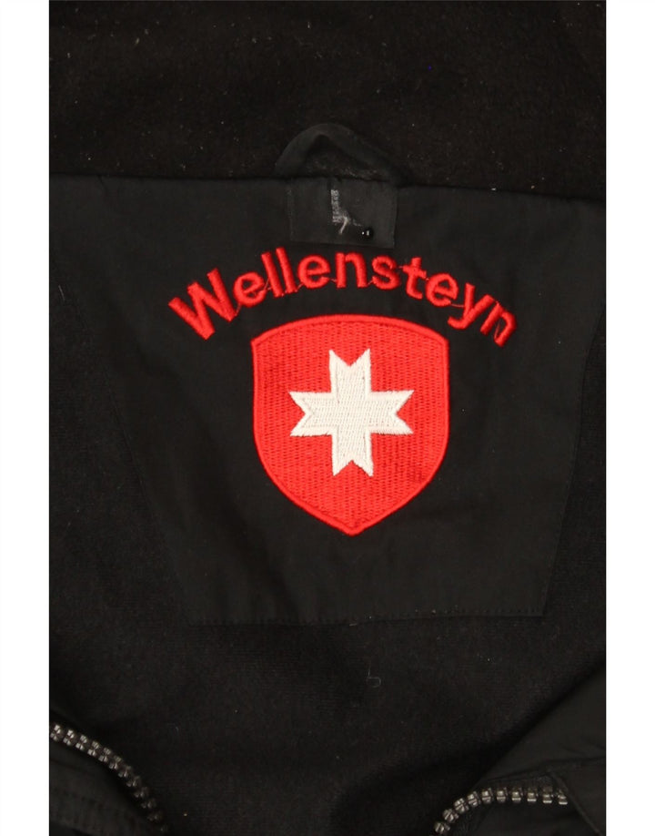 WELLENSTEYN Mens Windbreaker Coat UK 40 Large Black Polyester Vintage Wellensteyn and Second-Hand Wellensteyn from Messina Hembry 
