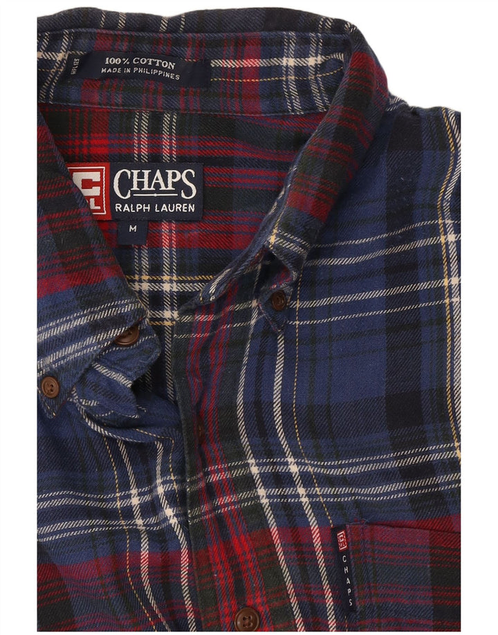 Camisa de franela para hombre Chaps Ralph Lauren Algodón a cuadros azul marino mediano