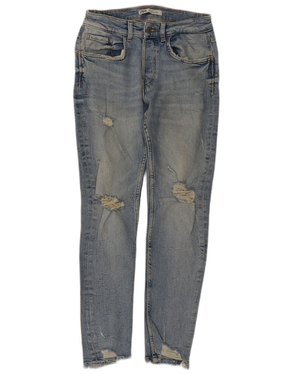 Zara Jeans ajustados desgastados para hombre EU 38 Small W30 L28 Algodón azul