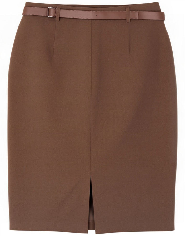 Falda lápiz vintage para mujer Mediana W32 Poliéster marrón
