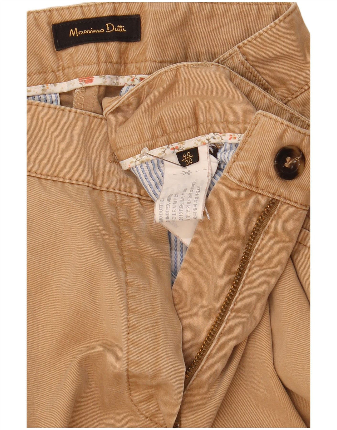 Massimo Dutti Pantalón Chino Pegged Mujer EU 40 Medium W30 L31 Beige