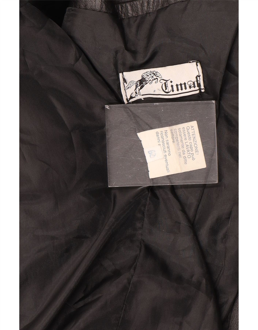 Vintage hombres cuero abrigo tamaño 62 4XL cuero negro