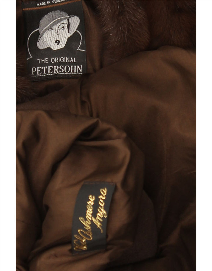 VINTAGE Abrigo de gran tamaño para mujer Reino Unido 14 Lana caqui grande