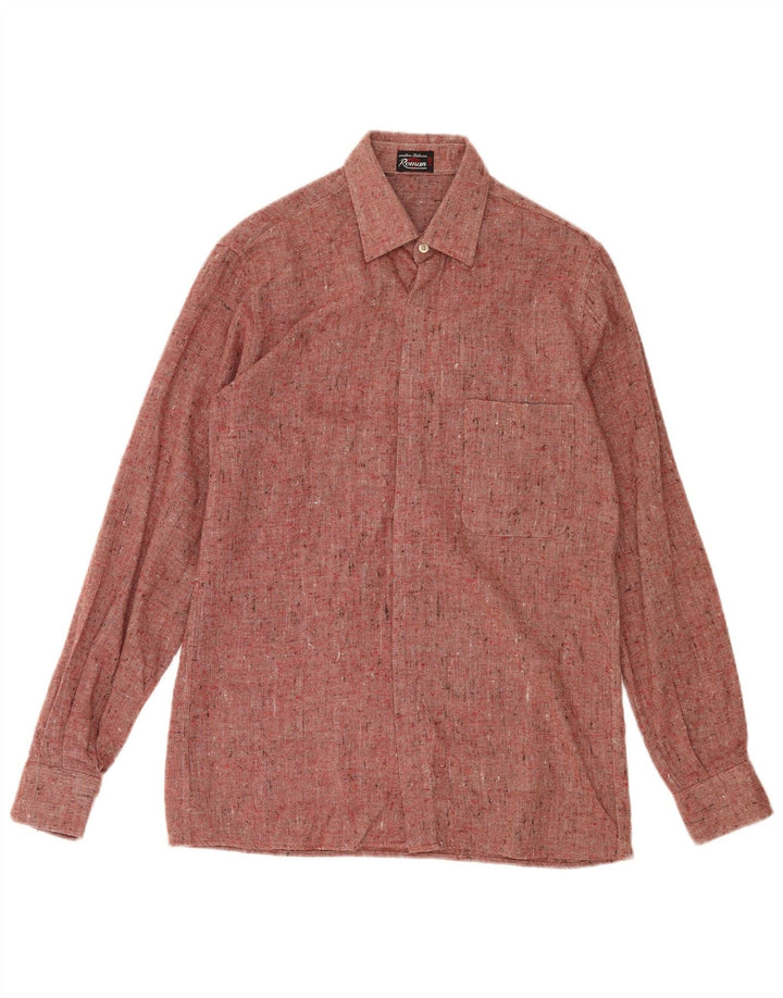 Camisa Romana Para Hombre Talla 36 14 Pequeña Moteada Roja