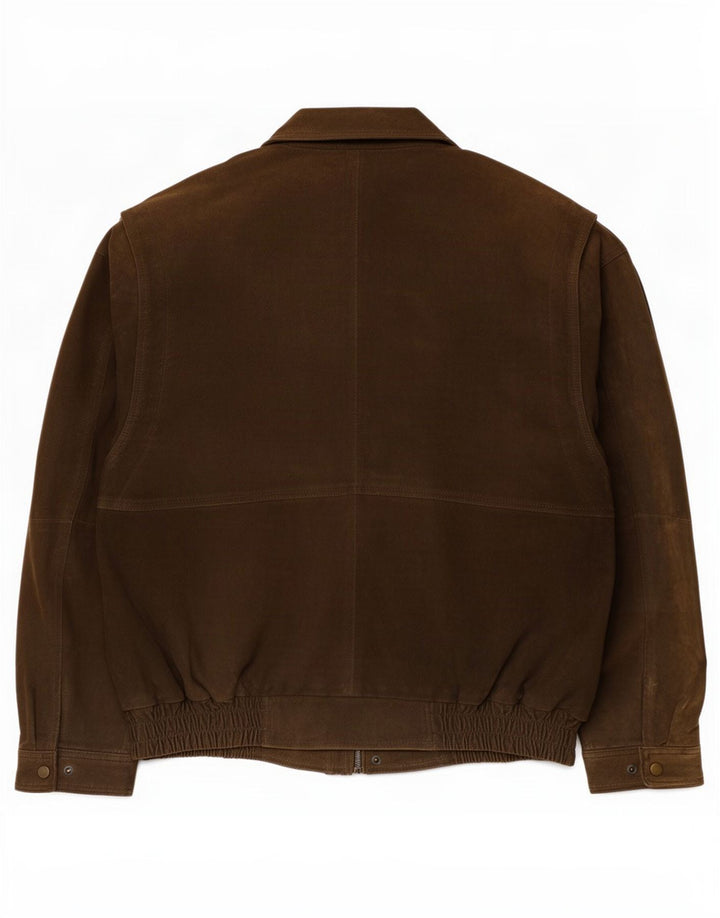 Chaqueta básica de ante para hombre UK 40 Large Brown Leather