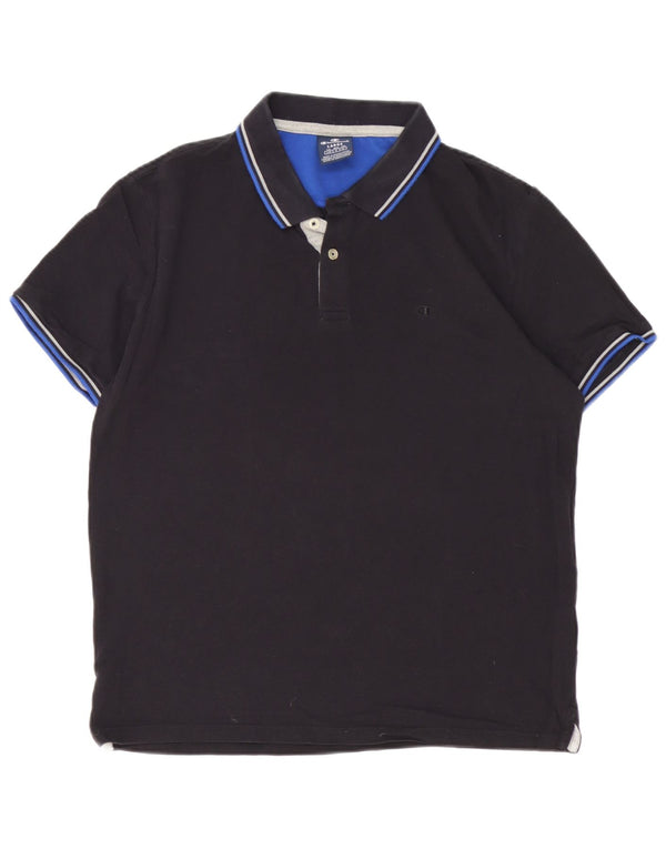 Champion Polo Para Hombre Grande De Algodón Negro