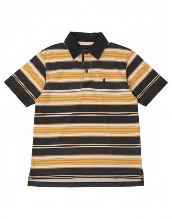 Marlboro Classics Polo para hombre de algodón a rayas amarillas pequeñas