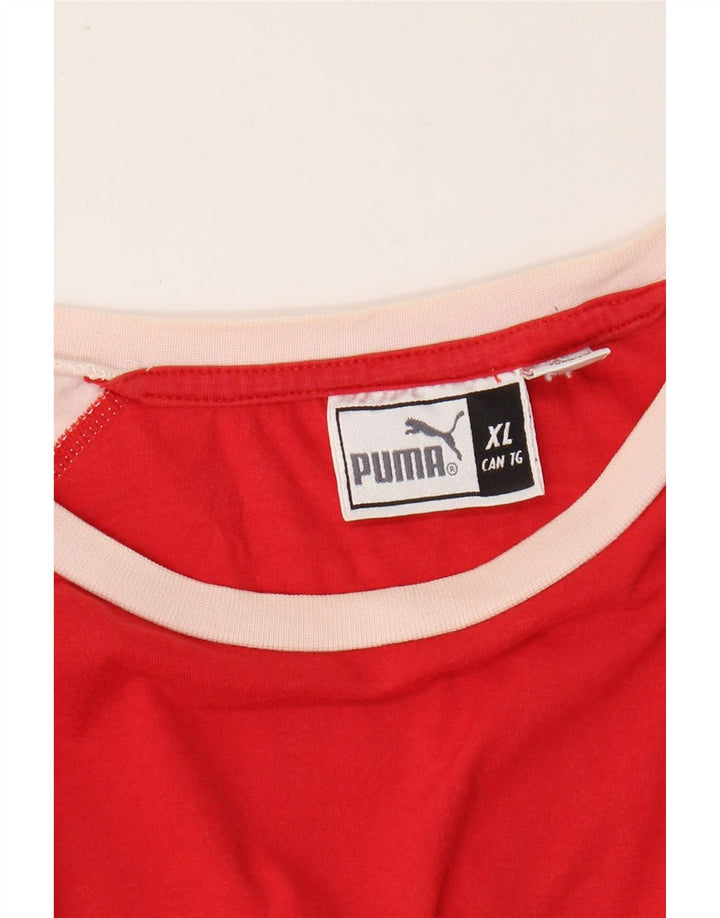 PUMA Camiseta gráfica para mujer UK 40 XL Rojo Colorblock