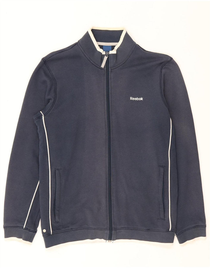 Reebok - Chándal para hombre, chaqueta superior, talla pequeña, algodón azul marino