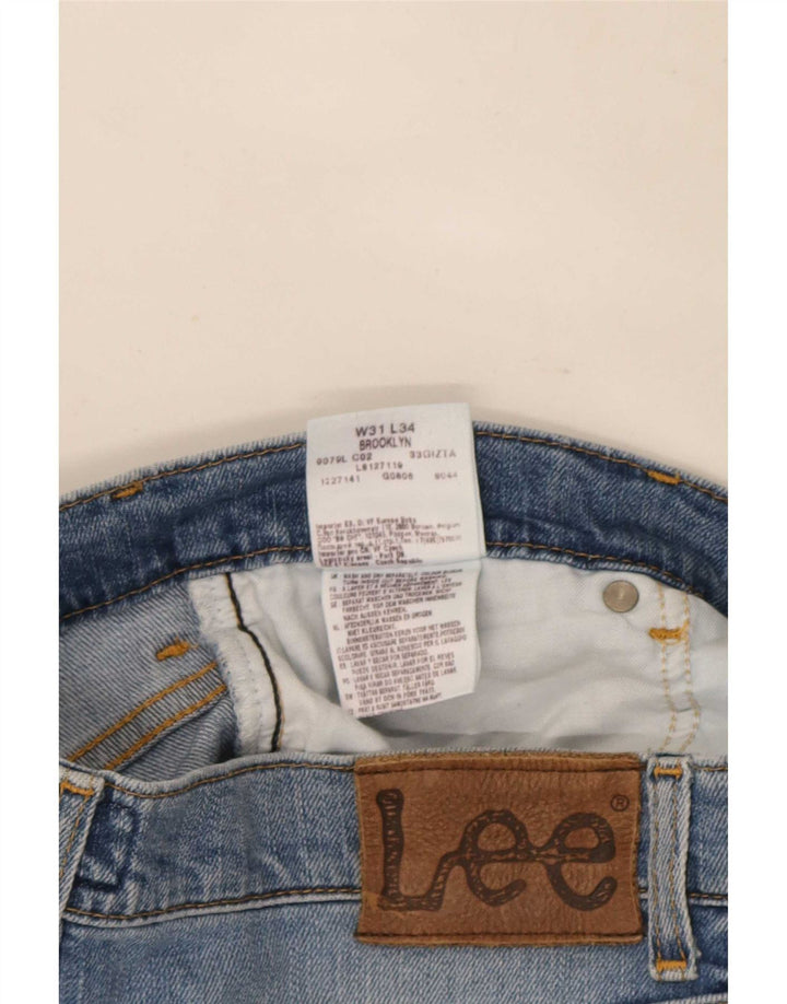 Lee Vaqueros Rectos Brooklyn Para Hombre W31 L27 Algodón Azul