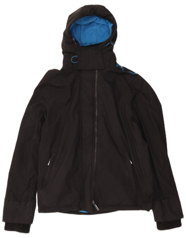 Superdry Chaqueta Cortavientos con Capucha Windcheater para Hombre UK 42 XL Nylon Negro
