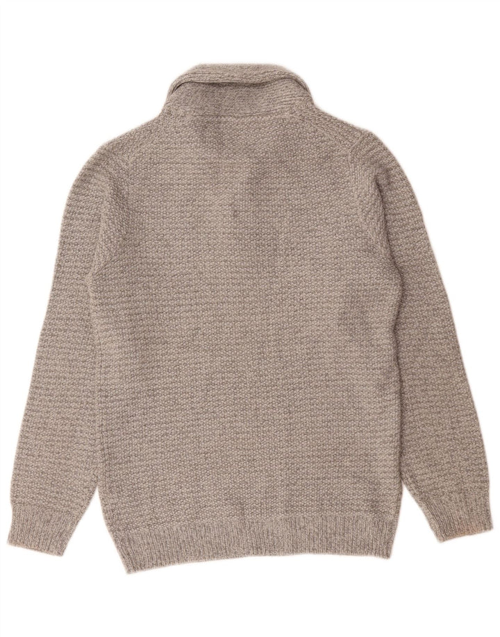 Marks & Spencer Hombre Polo Cuello Jersey Suéter Pequeño Acrílico Gris