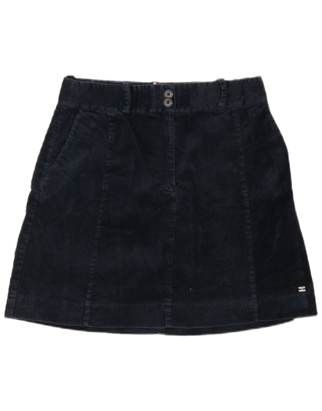 Tommy Hilfiger Falda de pana para mujer US 8 Mediana W28 Azul marino Algodón