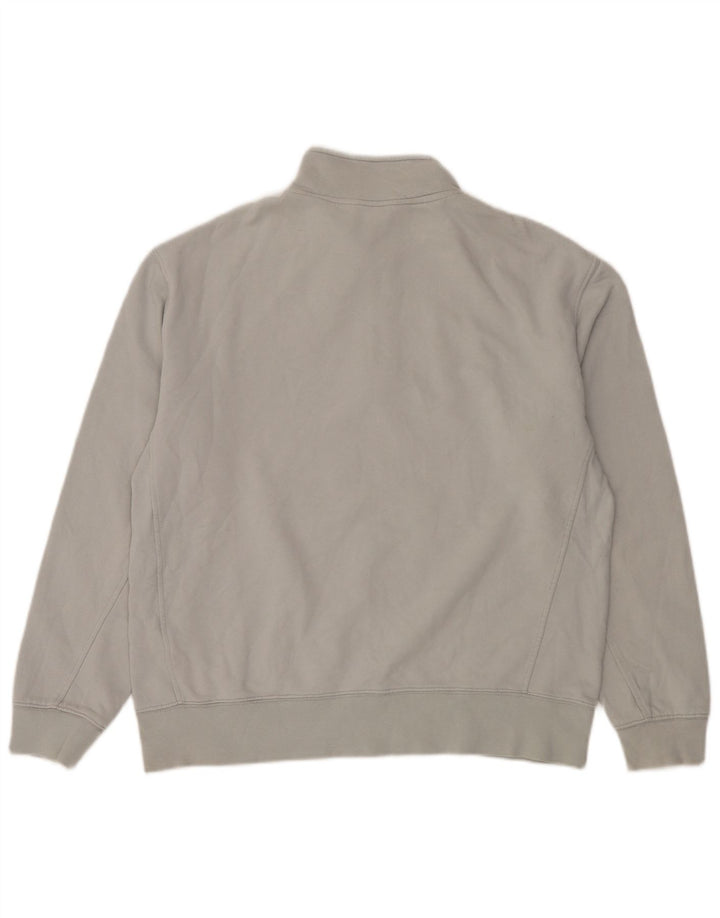 Zara Mujer Sudadera Oversize Con Cremallera Y Cuello Jersey UK 44 Algodón Gris Medio