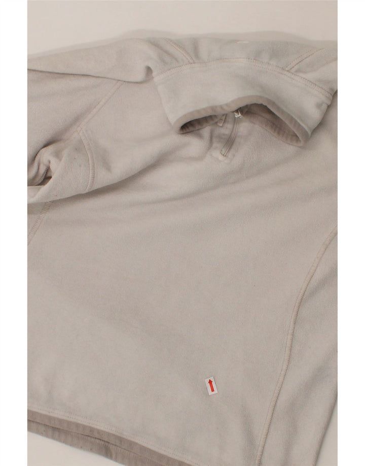 MOUNTAIN WAREHOUSE Womens Zip Neck Fleece Jumper UK 12 Medium White Vintage Mountain Warehouse and Second-Hand Mountain Warehouse from Messina Hembry 