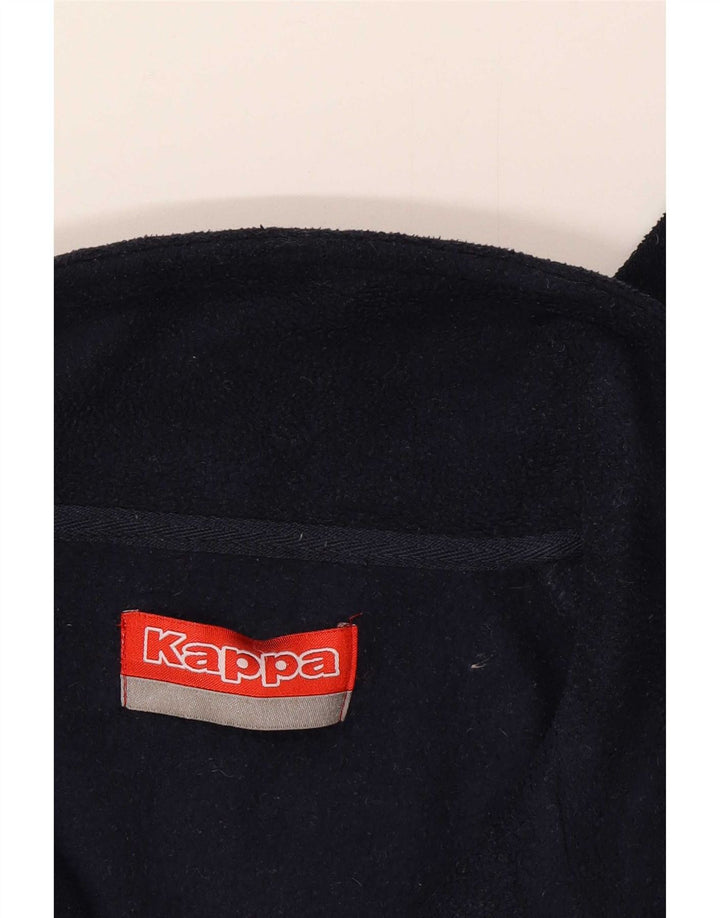 Kappa - Jersey de forro polar con cuello y cremallera para hombre, talla grande, azul marino