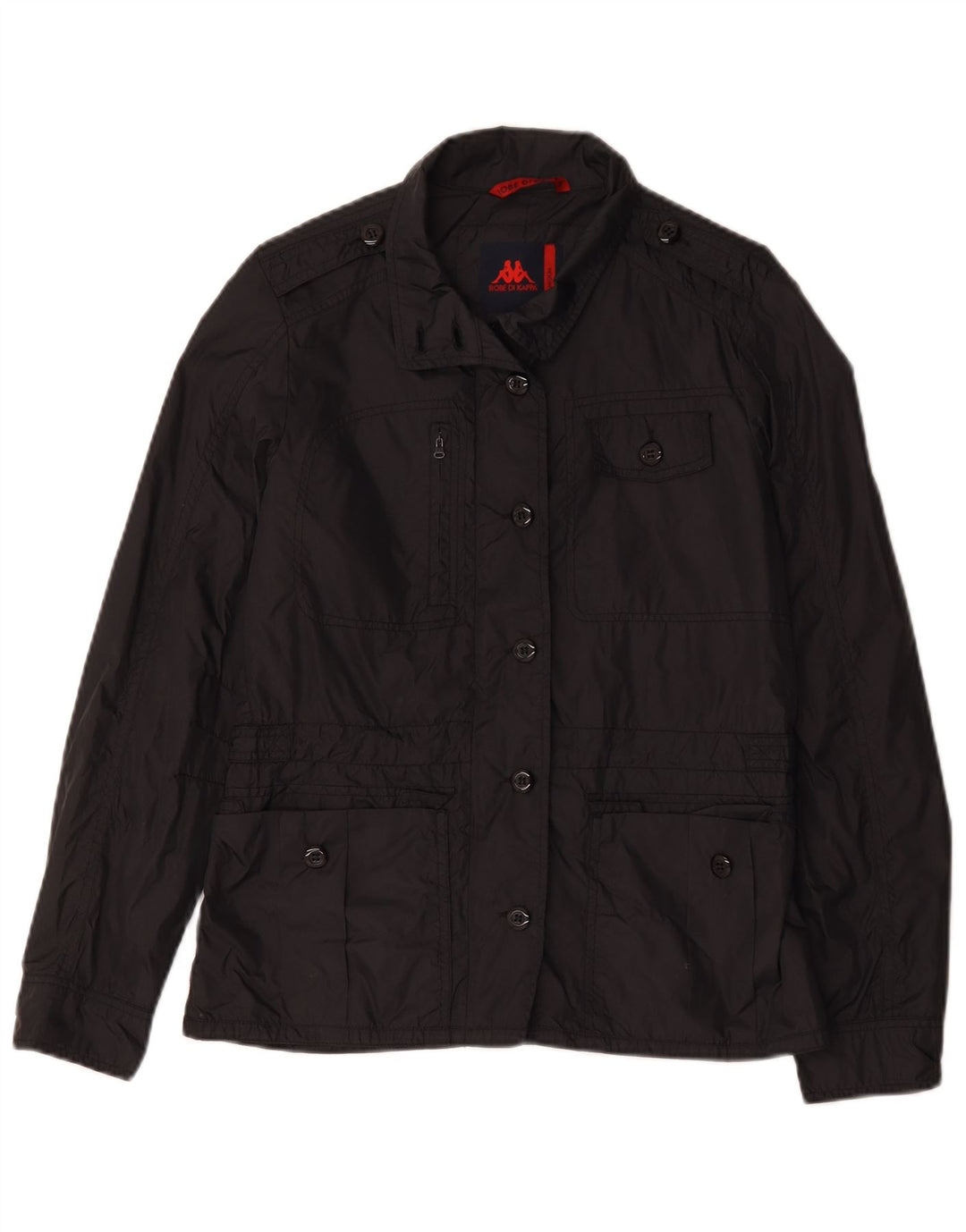 Chaqueta militar Kappa para mujer UK 44 Mediana Poliamida negra