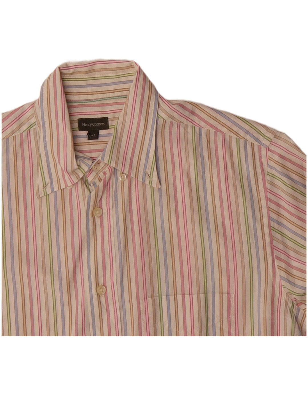 Henry Cottons Camisa para hombre Talla 41 Algodón mediano a rayas multicolor