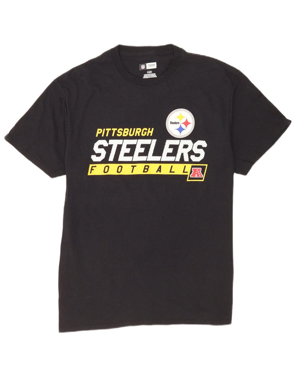 NFL - Camiseta gráfica para hombre Pittsburgh Steelers, talla grande, algodón negro