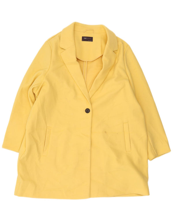 Marks & Spencer Abrigo para mujer UK 24 4XL Algodón amarillo