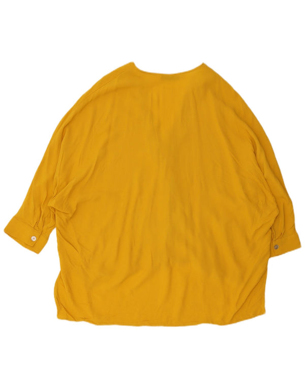 Zara Blusa extragrande de manga 3/4 para mujer UK 44 Medio Amarillo