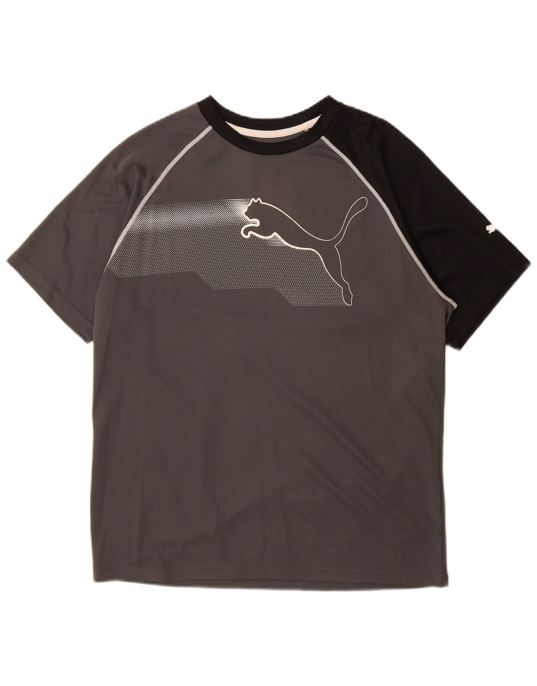 PUMA Camiseta gráfica para hombre Top poliéster color block gris medio