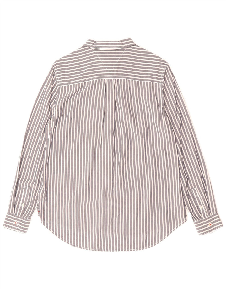 Tommy Hilfiger Camisa para mujer UK 44 Algodón a rayas gris medio